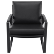 Rosy 28 Inch Accent Armchair- Vegan Faux Leather- Black and Charcoal Finish