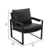 Rosy 28 Inch Accent Armchair- Vegan Faux Leather- Black and Charcoal Finish