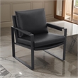 Rosy 28 Inch Accent Armchair- Vegan Faux Leather- Black and Charcoal Finish