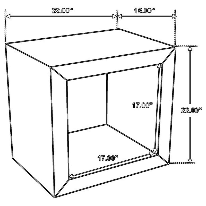Beni 22 Inch End Table- Cube Shape- Handcrafted Mango Wood Frame- Brown
