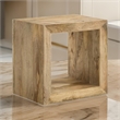 Beni 22 Inch End Table- Cube Shape- Handcrafted Mango Wood Frame- Brown