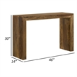 Ody 34 Inch Console Sofa Table- U Shaped- Sheesham Wood- Auburn Brown
