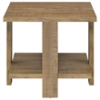 Dew 24 Inch Side End Table with Lower Shelf- Engineered Wood- Mango Brown
