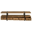 70 Inch TV Media Entertainment Console with 4 Drawers- Mango Wood- Brown