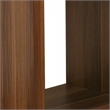 Bere 24 Inch Side End Table- Black Glass Top- Open Bottom Shelf- Brown Wood