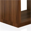 Bere 24 Inch Side End Table- Black Glass Top- Open Bottom Shelf- Brown Wood