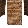 Asha 22 Inch Side End Table- Round Shaped Top with Natural Rattan Wrapping