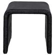 Gigi 22 Inch Side End Table- Black Woven Rattan- Square Waterfall Edges