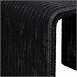 Gigi 22 Inch Side End Table- Black Woven Rattan- Square Waterfall Edges