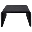 Gigi 36 Inch Coffee Table- Black Woven Rattan- Square Waterfall Edges