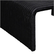 Gigi 36 Inch Coffee Table- Black Woven Rattan- Square Waterfall Edges