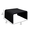 Gigi 36 Inch Coffee Table- Black Woven Rattan- Square Waterfall Edges