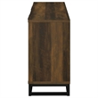 47 Inch Sideboard Cabinet Console- 4 Door- Carved Panels- Black and Brown