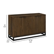 47 Inch Sideboard Cabinet Console- 4 Door- Carved Panels- Black and Brown