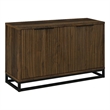 47 Inch Sideboard Cabinet Console- 4 Door- Carved Panels- Black and Brown
