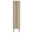 70 Inch Bookcase- 3 Shelves- Vertical Dividers- 2 Drawers- Brown- Gray