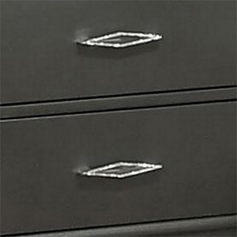 Aliso 23 Inch Nightstand- 2 Drawers- Bracket Feet- Solid Wood- Dark Gray