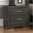 Aliso 23 Inch Nightstand- 2 Drawers- Bracket Feet- Solid Wood- Dark Gray