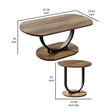 Obin 3 Piece Coffee and End Table Set- Brown MDF- Black U Shape Steel Base