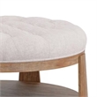 Gus 41 Inch Ottoman Coffee Table- Button Tufted Beige Fabric- Brown Wood