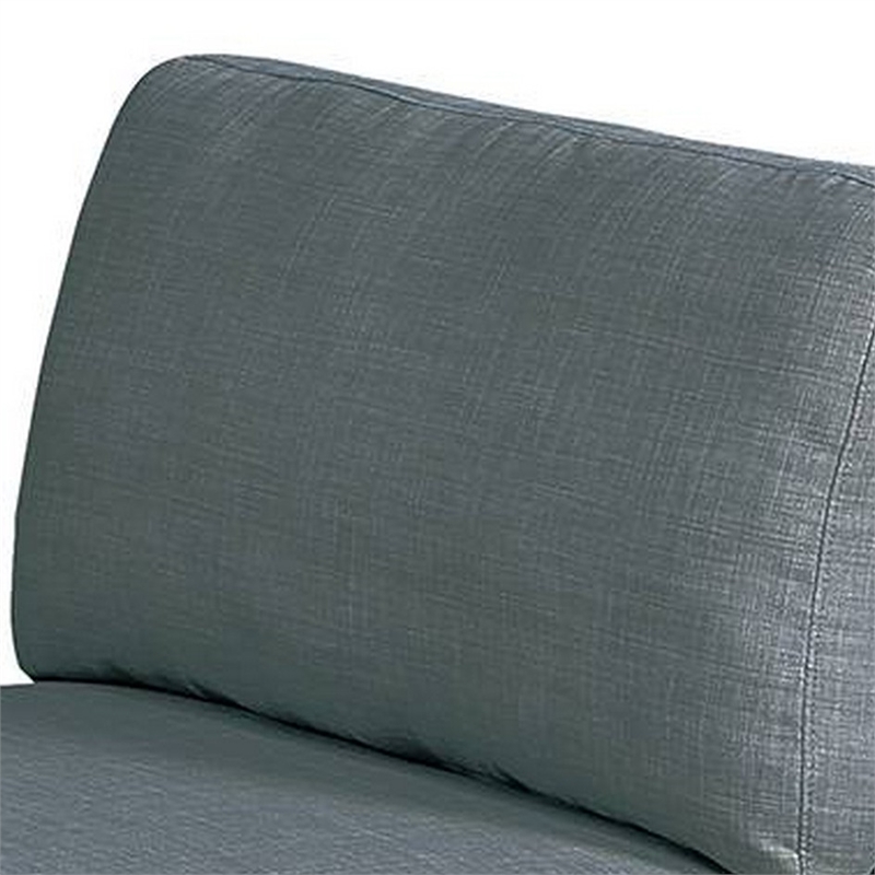 Gimy 37 Inch Modular Armless Sofa Chair- Gray Dorris Upholstery- Wood