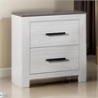 Kopa 26 Inch Nightstand with 2 Drawers- Black Handles- White Wood Finish