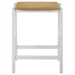 Hoa 24 Inch Counter Height Stool Set of 2- Footrest- White Brown Solid Wood