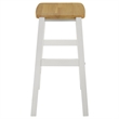 Hoa 24 Inch Counter Height Stool Set of 2- Footrest- White Brown Solid Wood