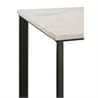 Sovi 24 Inch Side End Table- Square Marble Top- Black Metal Frame- White
