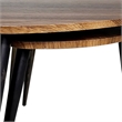 Clovia Nesting Table- Set of 2- Triangular Brown Solid Wood- Black Metal