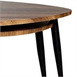Clovia Nesting Table- Set of 2- Triangular Brown Solid Wood- Black Metal