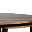 Clovia Nesting Table- Set of 2- Triangular Brown Solid Wood- Black Metal