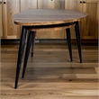 Clovia Nesting Table- Set of 2- Triangular Brown Solid Wood- Black Metal