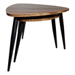 Clovia Nesting Table- Set of 2- Triangular Brown Solid Wood- Black Metal