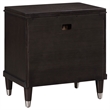 Amber Nightstand- 2 Drawers- Round Metal Knobs- Tapered Legs- Brown Wood