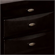 Simo Nightstand- Spacious Top- Metal Knobs- 3 Drawers- Black Solid Wood