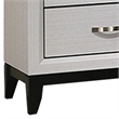 Erica Nightstand- 2 Drawers- White Wood Finished Frame- Metal Handles
