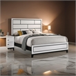 Erica Twin Size Bed- White and Black Wood Finish- Panel Style Headboard