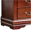 Ryla Nightstand- 2 Drawers- Cherry Brown Solid Wood- Bronze Drop Handles