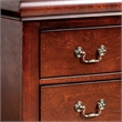 Ryla Nightstand- 2 Drawers- Cherry Brown Solid Wood- Bronze Drop Handles