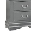 Ryla Nightstand- 2 Drawers- Light Gray Solid Wood- Nickel Drop Handles