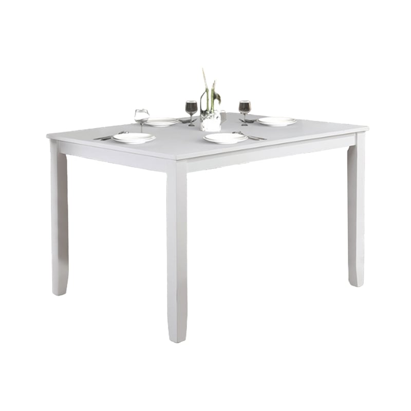 Ziko 5 Piece Dining Table Set- 4 Crossed Back Chairs- White Solid Wood