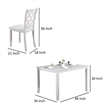 Ziko 5 Piece Dining Table Set- 4 Crossed Back Chairs- White Solid Wood