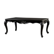 Roche Coffee Table- 53 Inch- Classical Cabriole Legs- Dark Brown Solid Wood