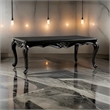 Roche Coffee Table- 53 Inch- Classical Cabriole Legs- Dark Brown Solid Wood