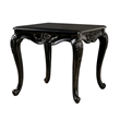 Roche Side End Table- 29 Inch- Classic Cabriole Legs- Dark Brown Solid Wood
