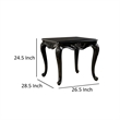 Roche Side End Table- 29 Inch- Classic Cabriole Legs- Dark Brown Solid Wood