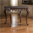 Halie Side End Table- 28 Inch- Classic Cabriole Legs- Dark Brown Solid Wood