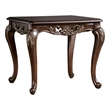 Halie Side End Table- 28 Inch- Classic Cabriole Legs- Dark Brown Solid Wood