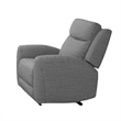 Cory Manual Recliner Chair- Contour Armrests- Solid Wood- Gray Polyester